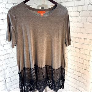 Joe Fresh T-shirt Super Soft Lace Bottom Top Large